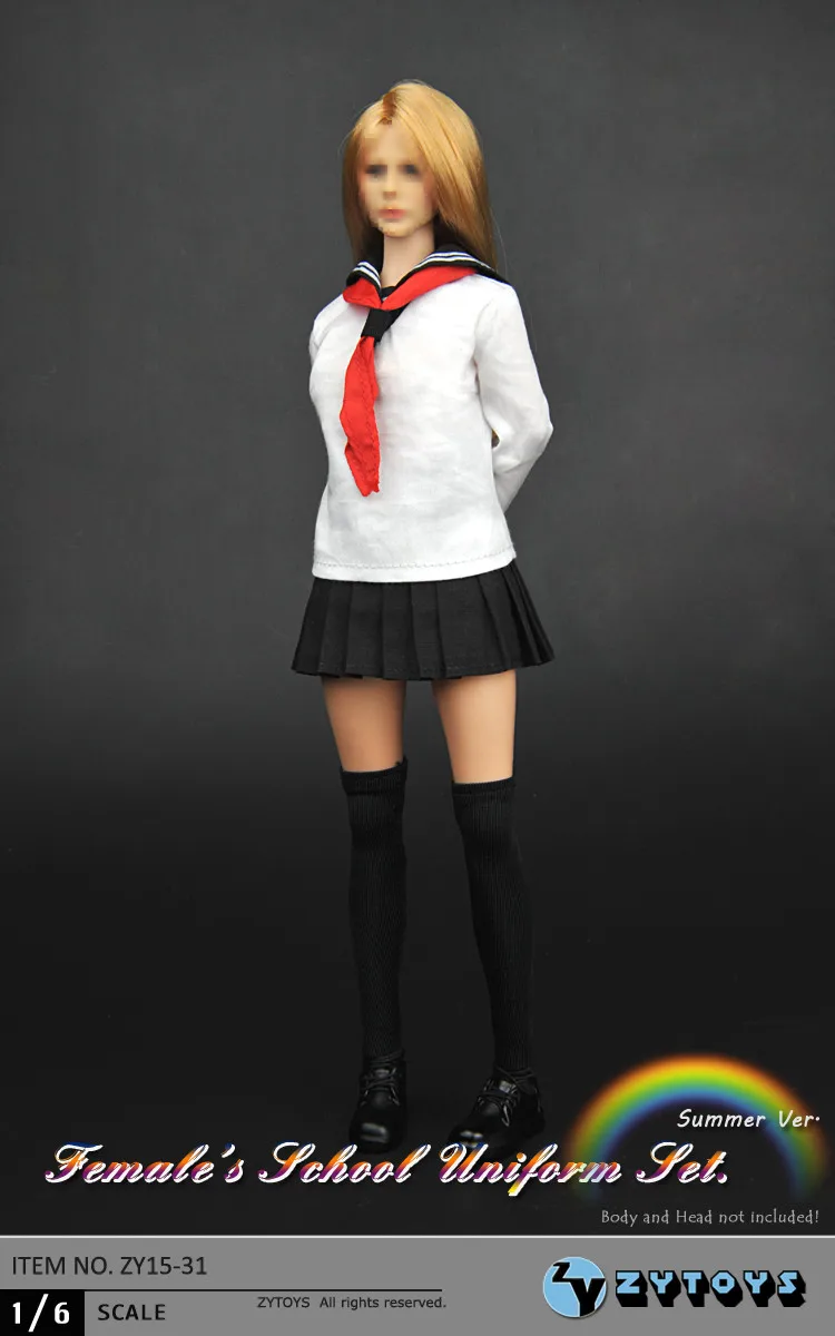 1/6 Female School Uniform Outfit for 12" Kumik Phicen Hot Toys Action Figures 